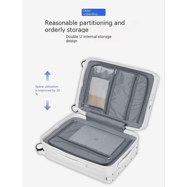 Expandable Wide Handle Suitcase for Unisex Stress-free Business Travel Spinner Wheels TSA Lock
