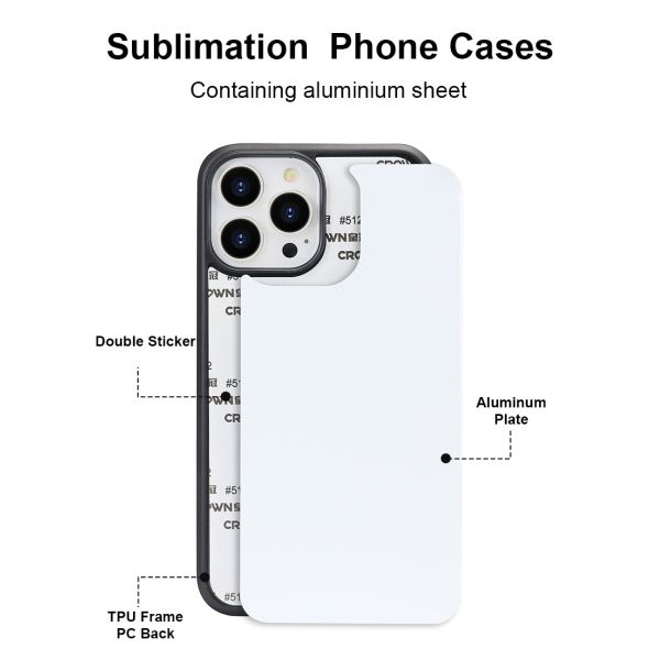 Black / White Shockproof iPhone Cases Customized Sublimation 2D Mobile Cover With TPU Non Slip Edge