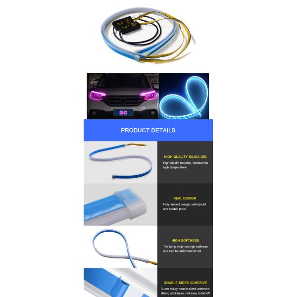 Neon Wire 30/45/60CM RGB Colorful Led Daytime Running Lamps Soft Article