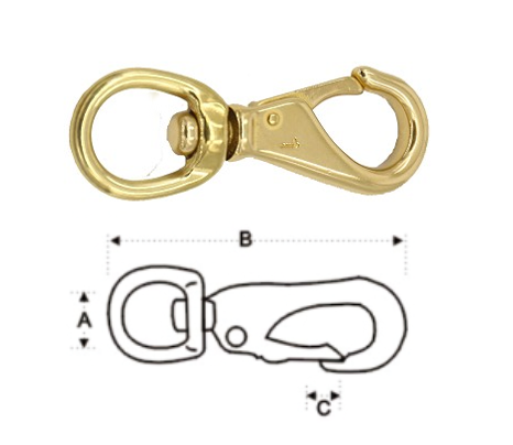 251B heavy duty style round swivel eye bronze bolt snap hook quick release spring snap