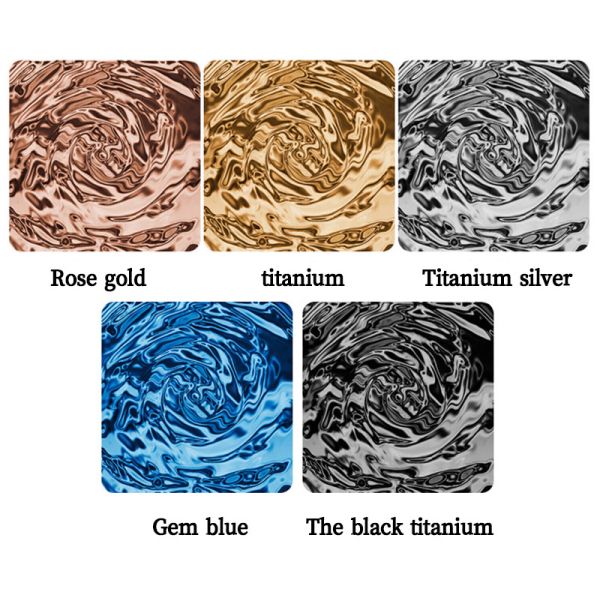 Water Ripple Stamped PVD Stainless Steel Sheet Metal Cladding Decoration Material Anti Scar Wall Sheet