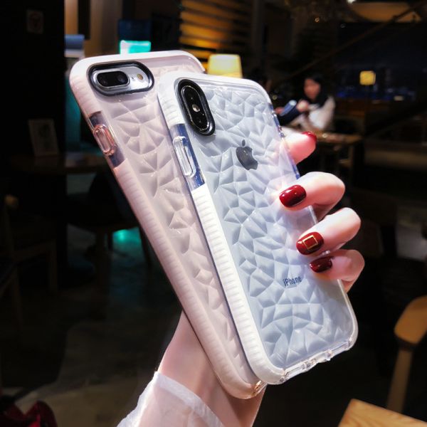 Iphone XS Max Shockproof Phone Cases Diamond 3D Anti-Skid Shatter Resistant