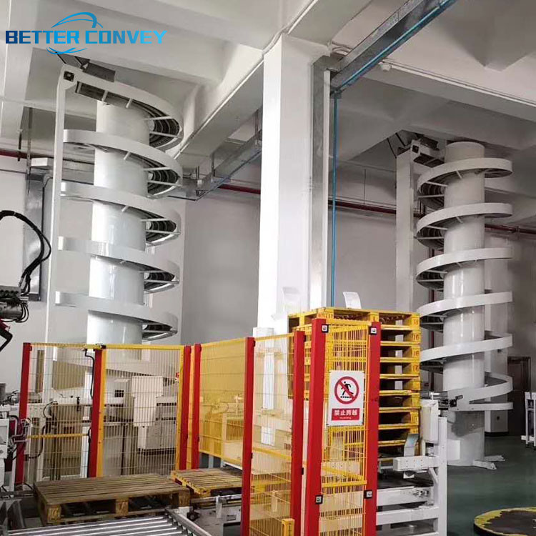 Carton Boxes Vertical Screw Spiral Lifting Conveyor Machine