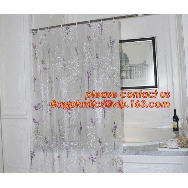 Custom Polyester Printing Shower Curtain, waterproof fireproof hook kids bathroom shower curtains, PEVA Shower curtain f