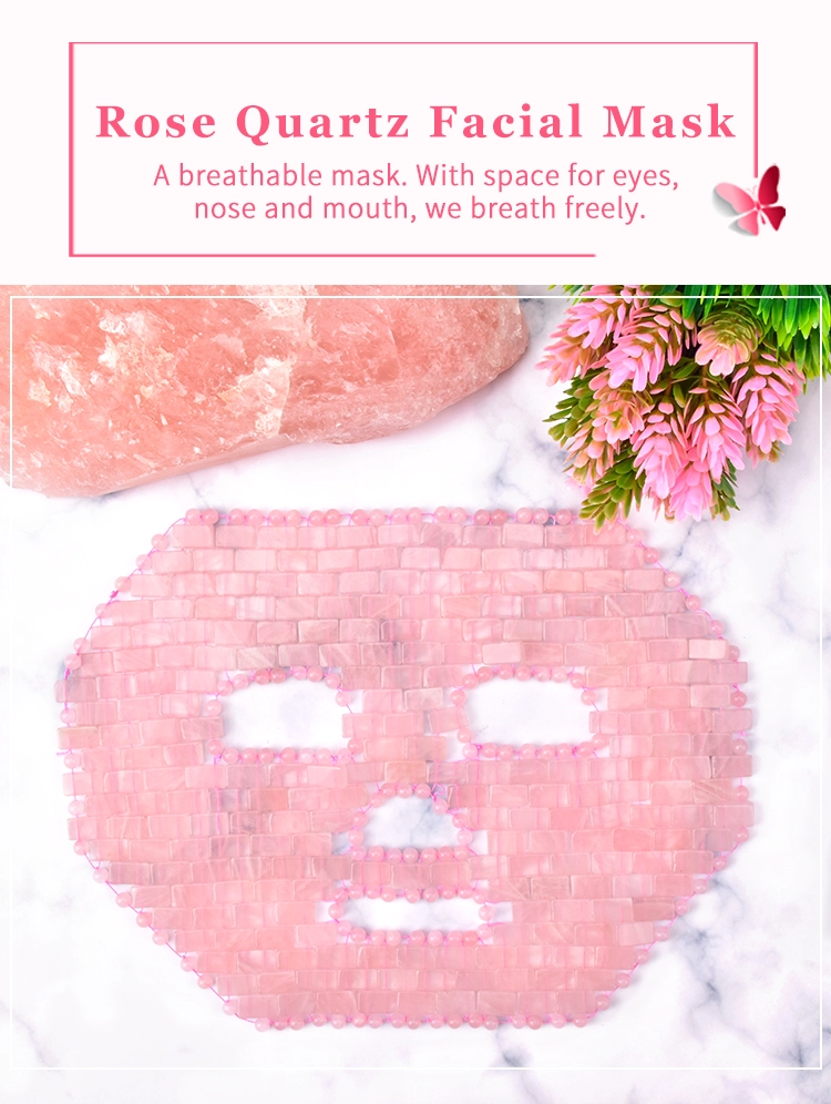 Cooling Skin Facial Eye Stone Jade Mask Rose Quartz Facial Jade Mask