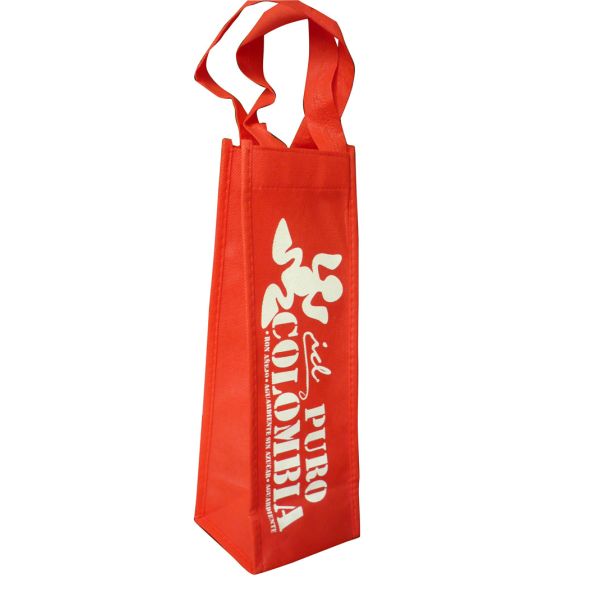 100g Red with white logo shopping non woven carry bag for wine