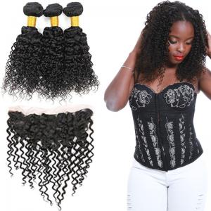 China 100 Unprocessed Virgin Malaysian Hair 3 Bundles Water Wave With Lace Frontal wholesale