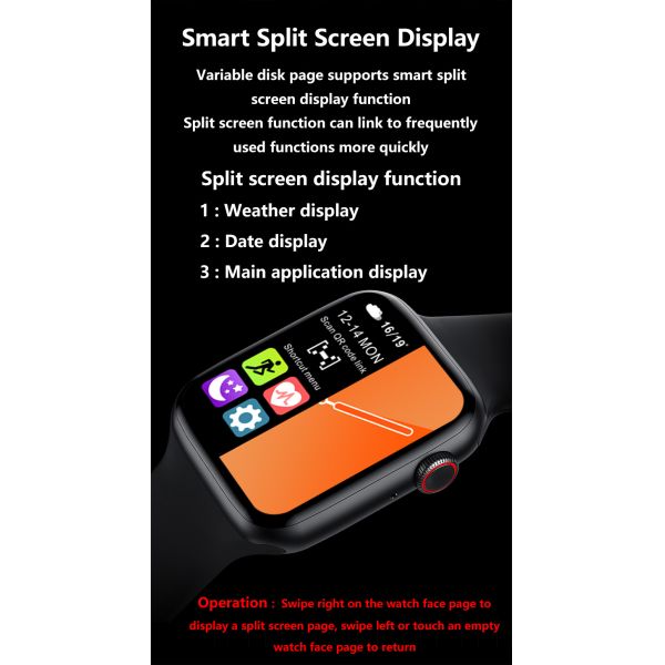 HL500 PLUS Changeable Watch Strap Bands Smart Bracelet Health Fitness Smartwatch