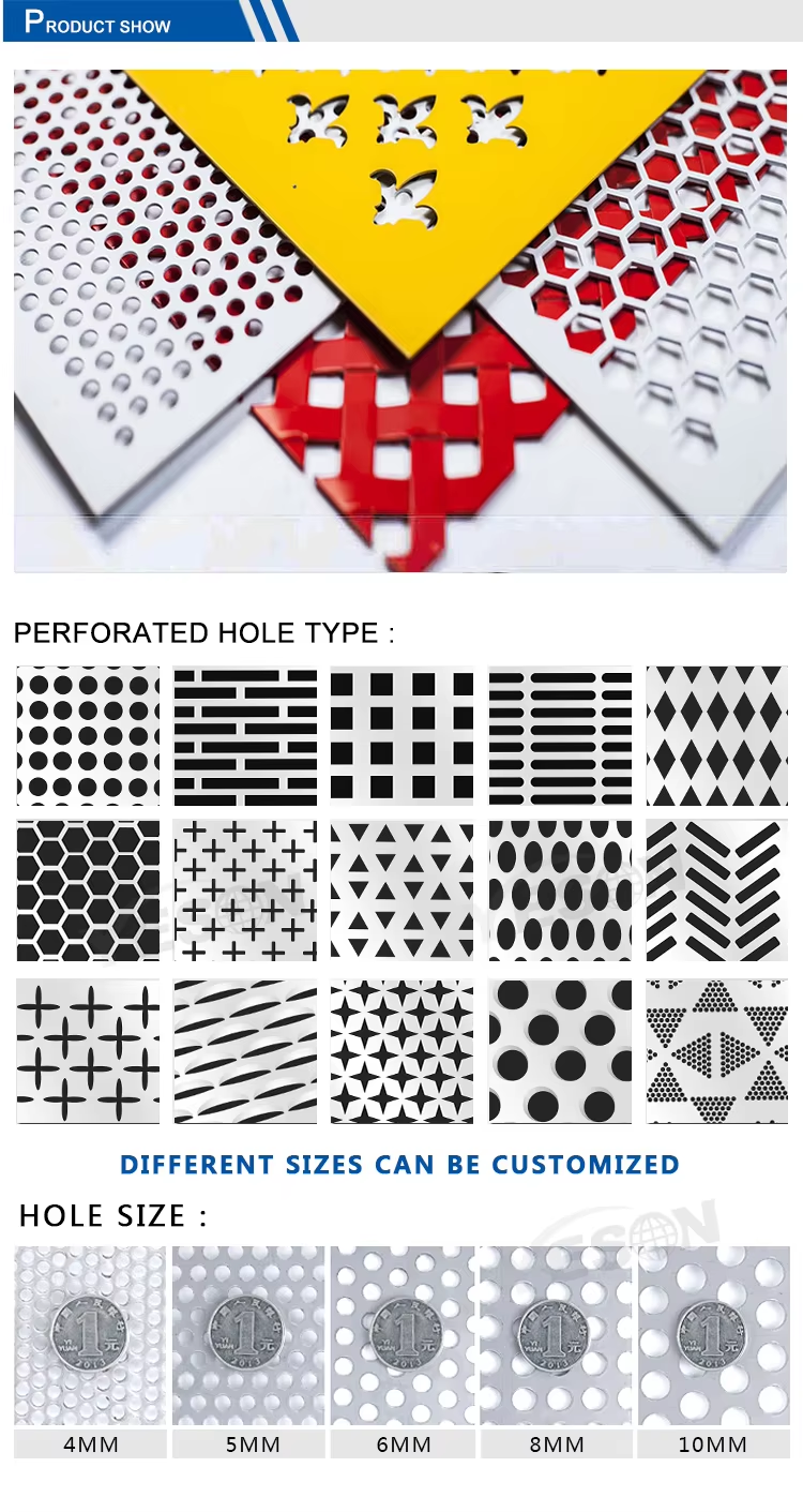 Perforated stainless steel sheet sample