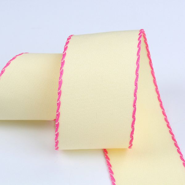 10mm-38mm Stitched Polyester Grosgrain Ribbon ISO9001 Solid Pattern