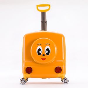 Waterproof ABS PC Kids Luggage Single Pull Rod Cartoon Trolley Suitcase for
