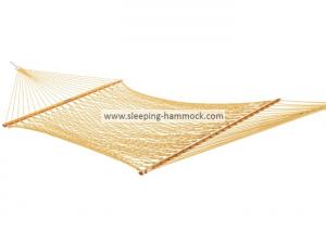 China Solution Dyed All Weather Tree Woven Rope Hammock With Spreader Bar Outside 396cm on sale