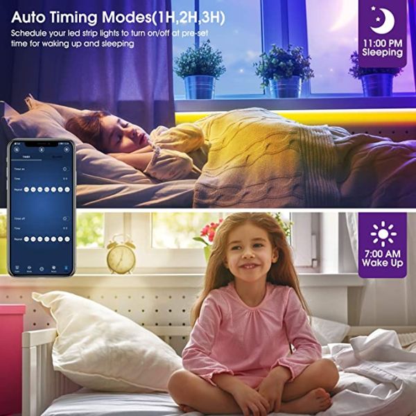 Waterproof Wifi Smart RGB LED Strip Music Sync Google Home Alexa App Controlled Full Kit