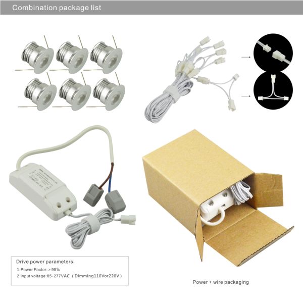 6PCS *4W Mini LED Wine Cabinet Spotlight LED Driver LED Bulbs Recessed Showcase light