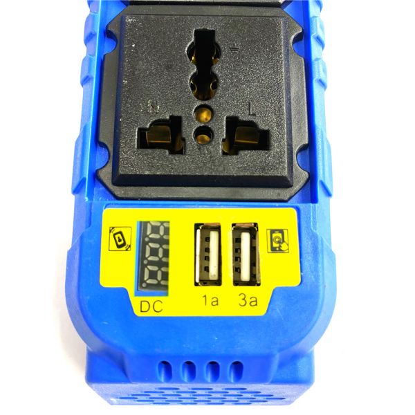 Car Fast Charger Aluminum Display Adapter Charger With Charging Cable Pure Sine Wave Inverter 12V Dc To 120V Ac For Car