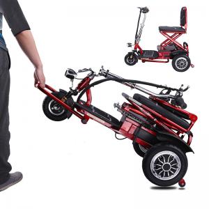 China Fortable three wheel  scooter for elderly  people folding tricycle 12AH lithium Battery on sale