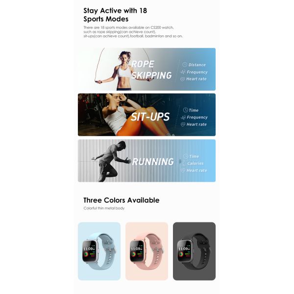 ODM Body Temperature Bluetooth 5.0 Waterproof Sport Smart Watch