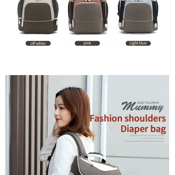 ISO9001 Softback Multifunction Travel Diaper Bag Backpack Water Resistant