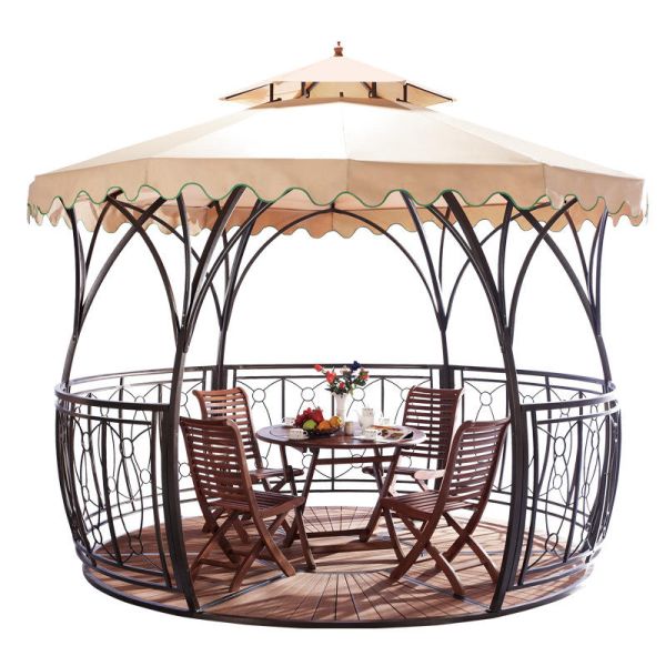 Sail Cast Iron Gazebo PVC Coated Camping Gazebo Customized