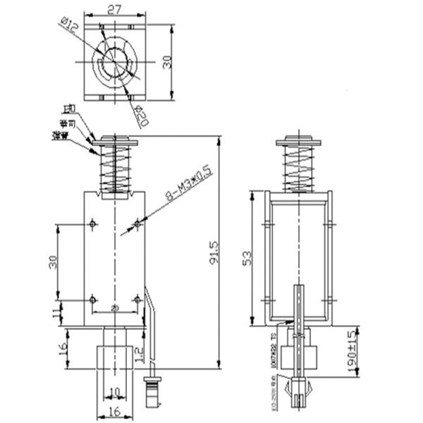 DC24V 51253 Push Pull Solenoid For Barcode Machine