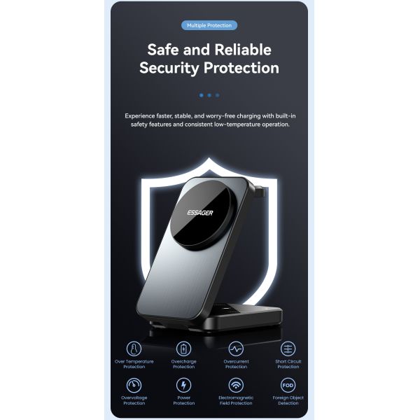 ESSAGER OJD-112 Series Desktop Cell Phone Wireless Charging Station OTP