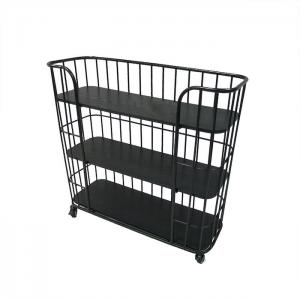 China Powder Coated 13L Metal Storage Trolley On Wheels Classical Design on sale