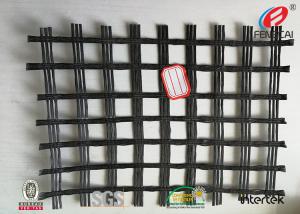 China Durable Polyester Geogrid Reinforcing Fabric High Tensile Strength BLACK on sale