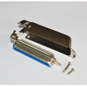 China 90 Degree 25 Pair DDK Female Centronic Solder Reversed 50pin Connector with Matel Hood wholesale