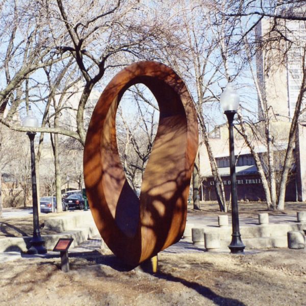 Modern Abstract Ring Rustic Abstract Corten Steel Sculpture Large Metal Statues