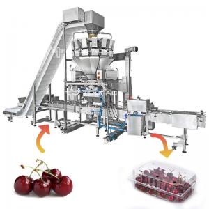 China Linear Automatic Filling Machine Cherry Blueberry Strawberry Tray Box Packaging Machine wholesale