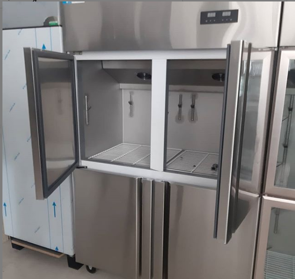 Kitchen Commercial Vertical Freezer Four Doors Full Body Stainless Steel