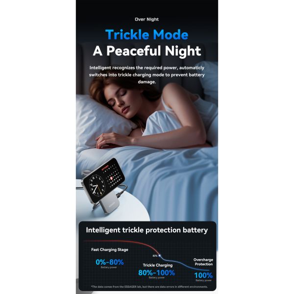 ESSAGER OJD-135 Desktop 2 In 1 15W Qi2 Magnetic Wireless Charger For Phone Watch