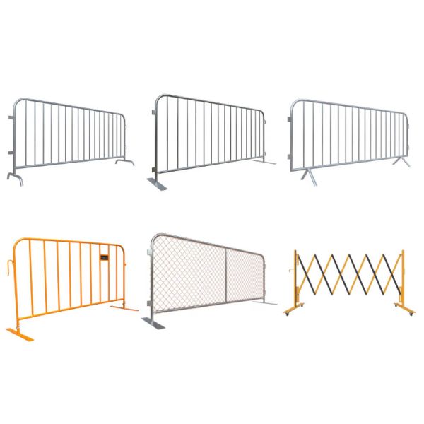 Orange Crowd Control Barriers Powder Coated Crowd Barriers With Detachable Feet 1.1M Height