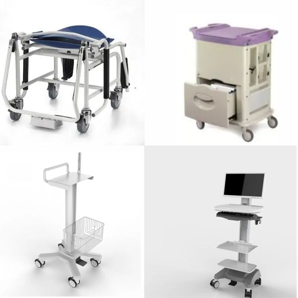 ODM Nylon 6" Medical Caster Wheels Office Chair Rubber Castors for Hospital Furniture