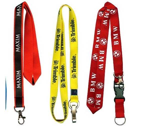Yellow Nylon safe screen printed lanyards for school ID , BSCI certificated