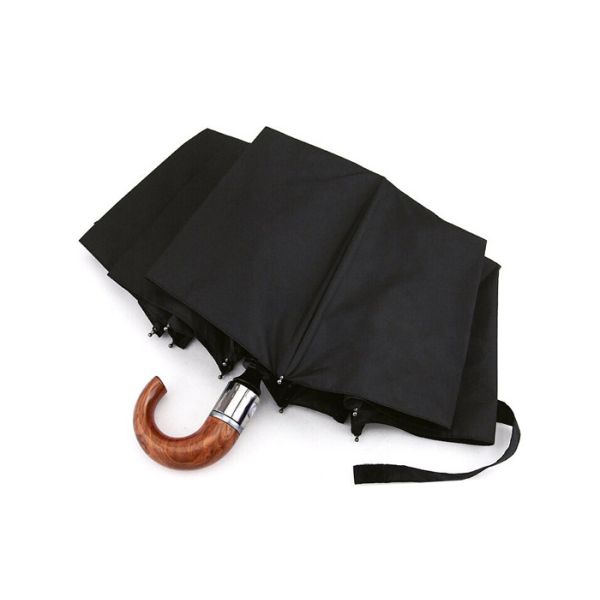 Black Stick Umbrella , Mini Umbrella For Travel Environmental RPET Recycled Fabric