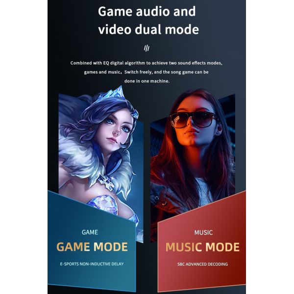 Low Latency Wireless Gaming Buds Dual Mode A2DP HiFi Sound IPX5