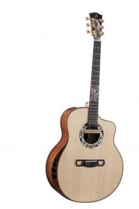 China Custom Extrema Poison Folk Acoustic Guitar Solid Spruce Santos Rosewood Body Arm Rest GJ Cutaway on sale