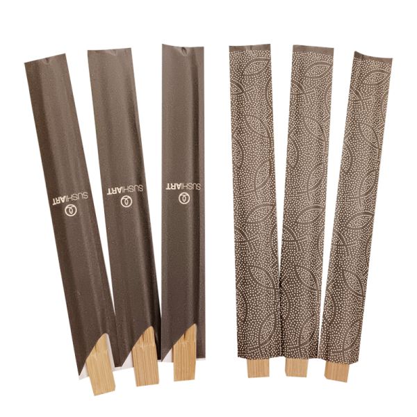 100% Natural Carbonized Tensoge Bamboo Chopsticks Custom Print Eco-Friendly Disposable Raw Materials