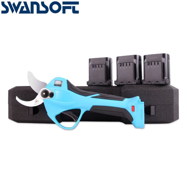 Swansoft 25.2V Cordless 40mm electric pruning shears with LED Display Screen Finger Protection