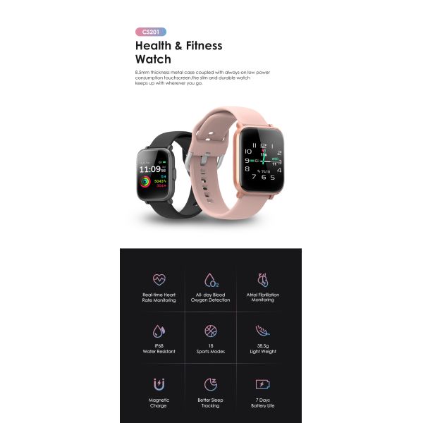 ODM Body Temperature Bluetooth 5.0 Waterproof Sport Smart Watch