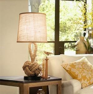 China American Table Lamp retro rope cloth loft art bedside lamp bedroom rope table light(WH-VTB-33) wholesale