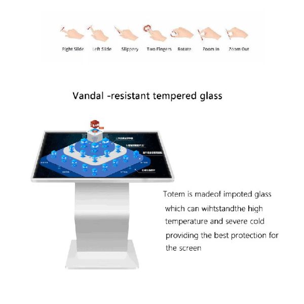 ROHS Horizontal Touch Screen Kiosk Billing Machine 500cd/M2 Brightness