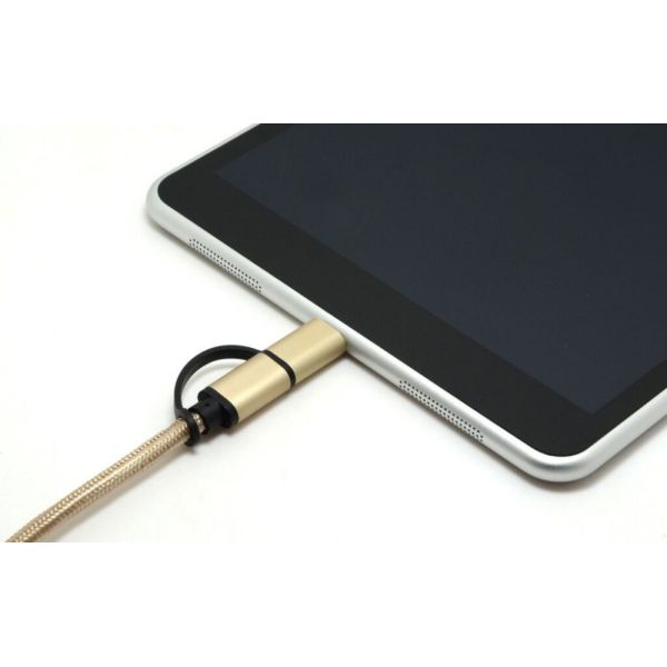 Aluminium Alloy 2 In 1 USB Type C Charging Cable With USB 3.1 Type C Converter