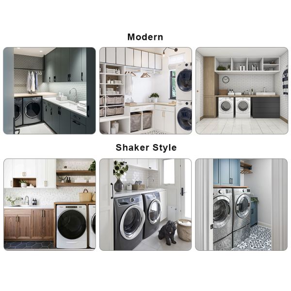 Modern Light Luxury Solid Wood High Quality Customized Laundry Cabinet For Villa