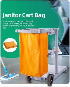 China Replacement Janitorial Cart Bag, High Capacity Thickened Housekeeping Commercial Janitorial Cleaning Cart Bag on sale