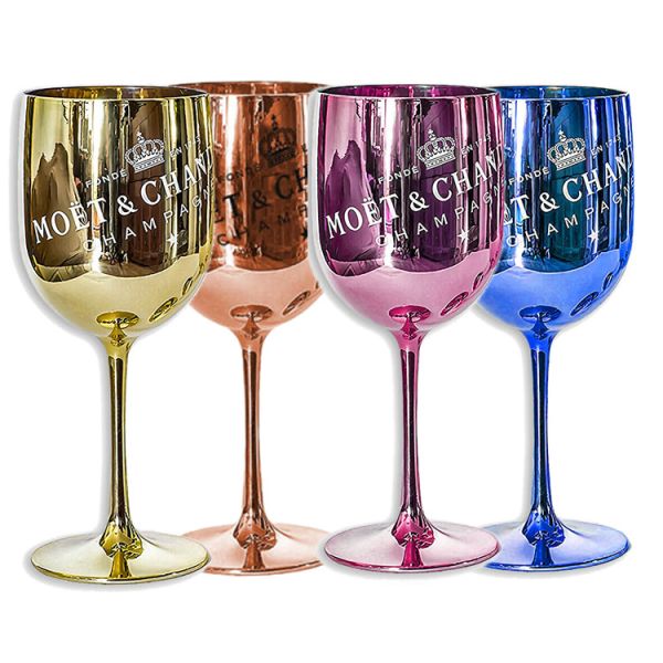 Rose Gold Moet & Chandon Champagne Glasses Flutes Plastic Ice Imperial Acrylic Wine Glass
