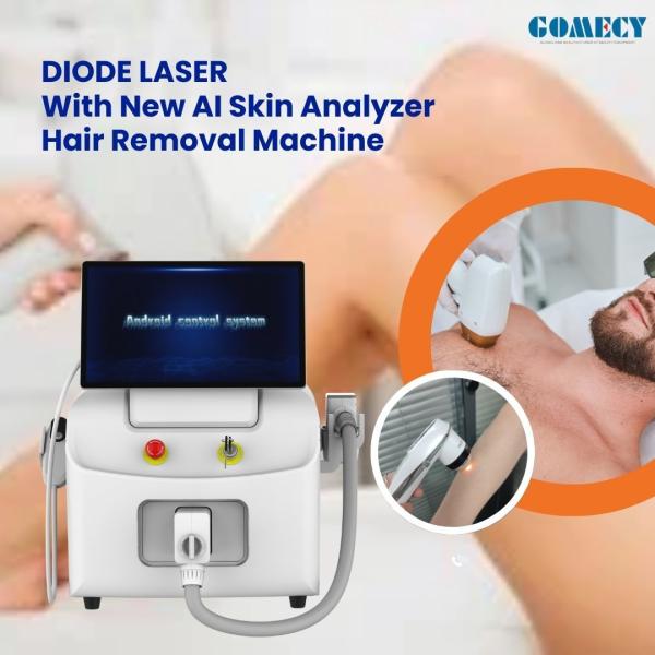 Quality AI Analysis Diode Laser Hair Removal Machine Whole Body And All Skin Types 755 808 1064 Diode Laser Device for sale
