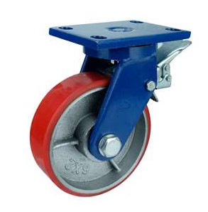 China Super Heavy Duty PU Cast Iron Casters 1800kgs wholesale