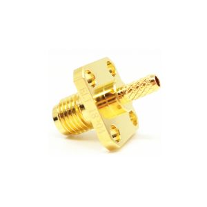 Buy cheap 50Ohm Female SMA RF Connector Solder Attachment 4 Holes Flange Mounting from wholesalers